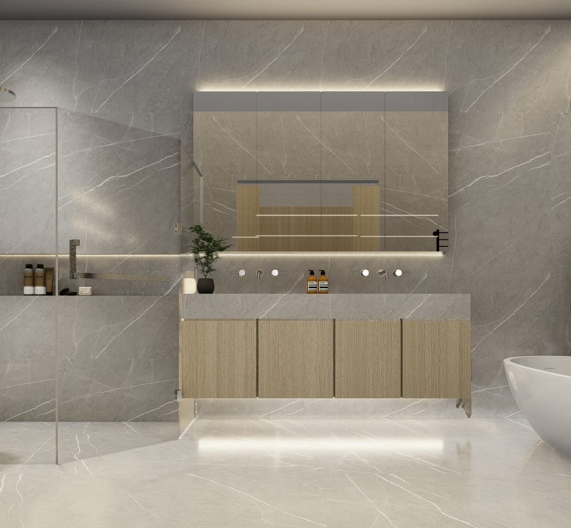 Master toilet and bath