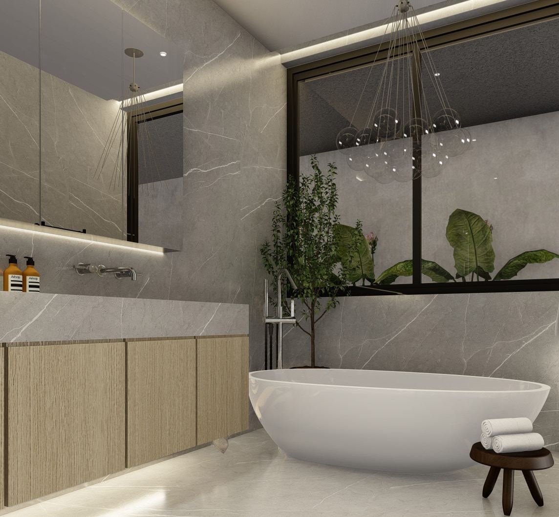 Master toilet and bath