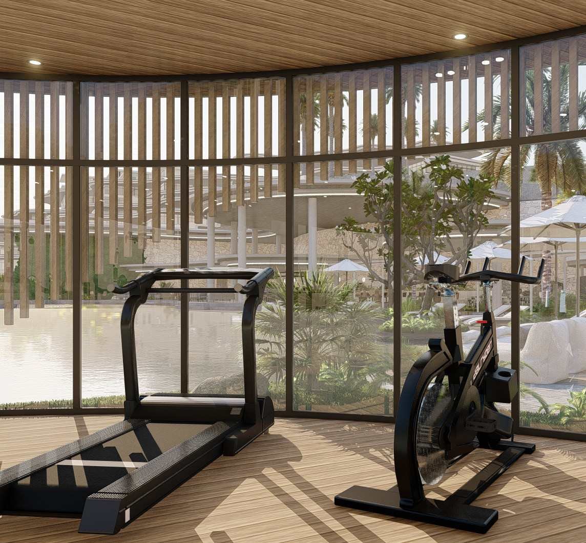 Gym overlooking the garden