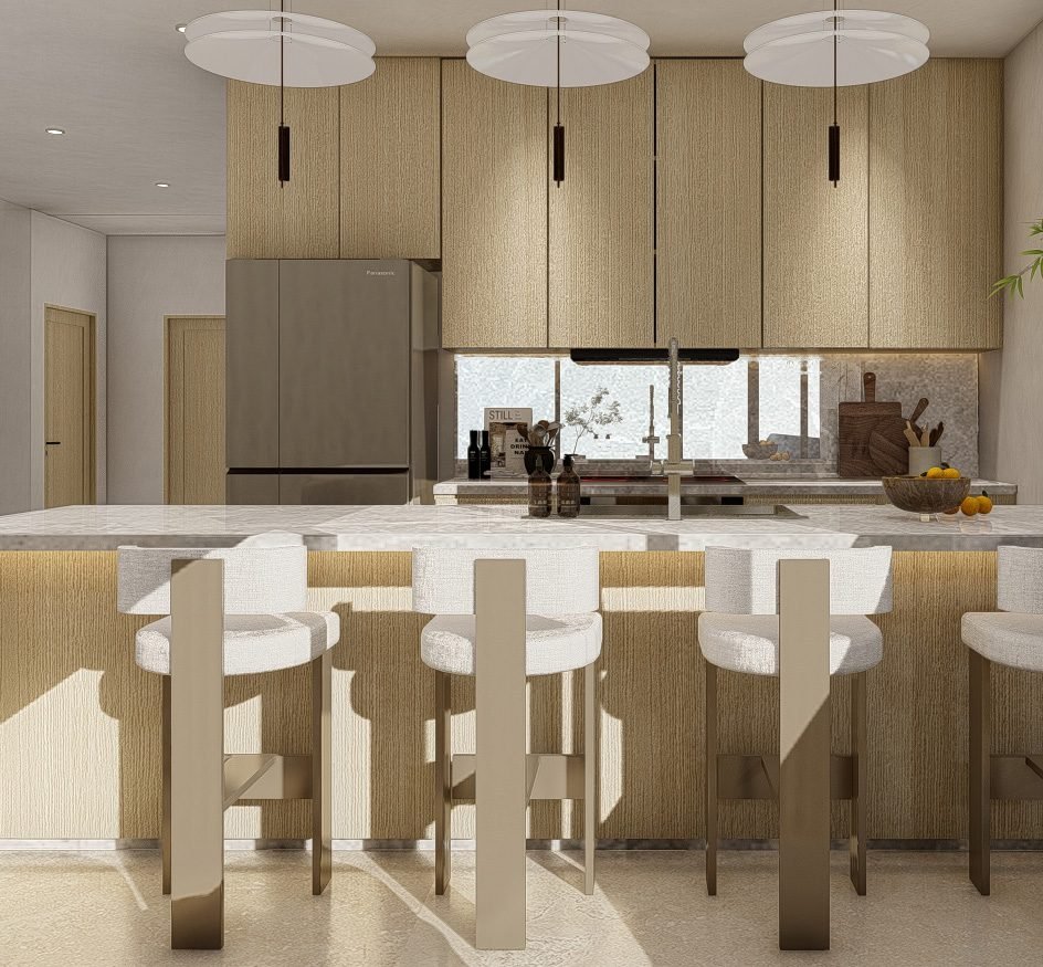 Kitchen and breakfast counter