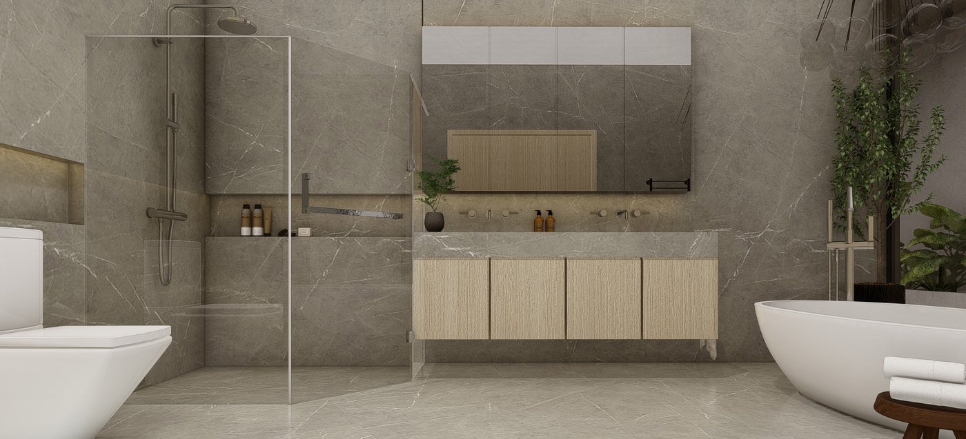 Master toilet and bath