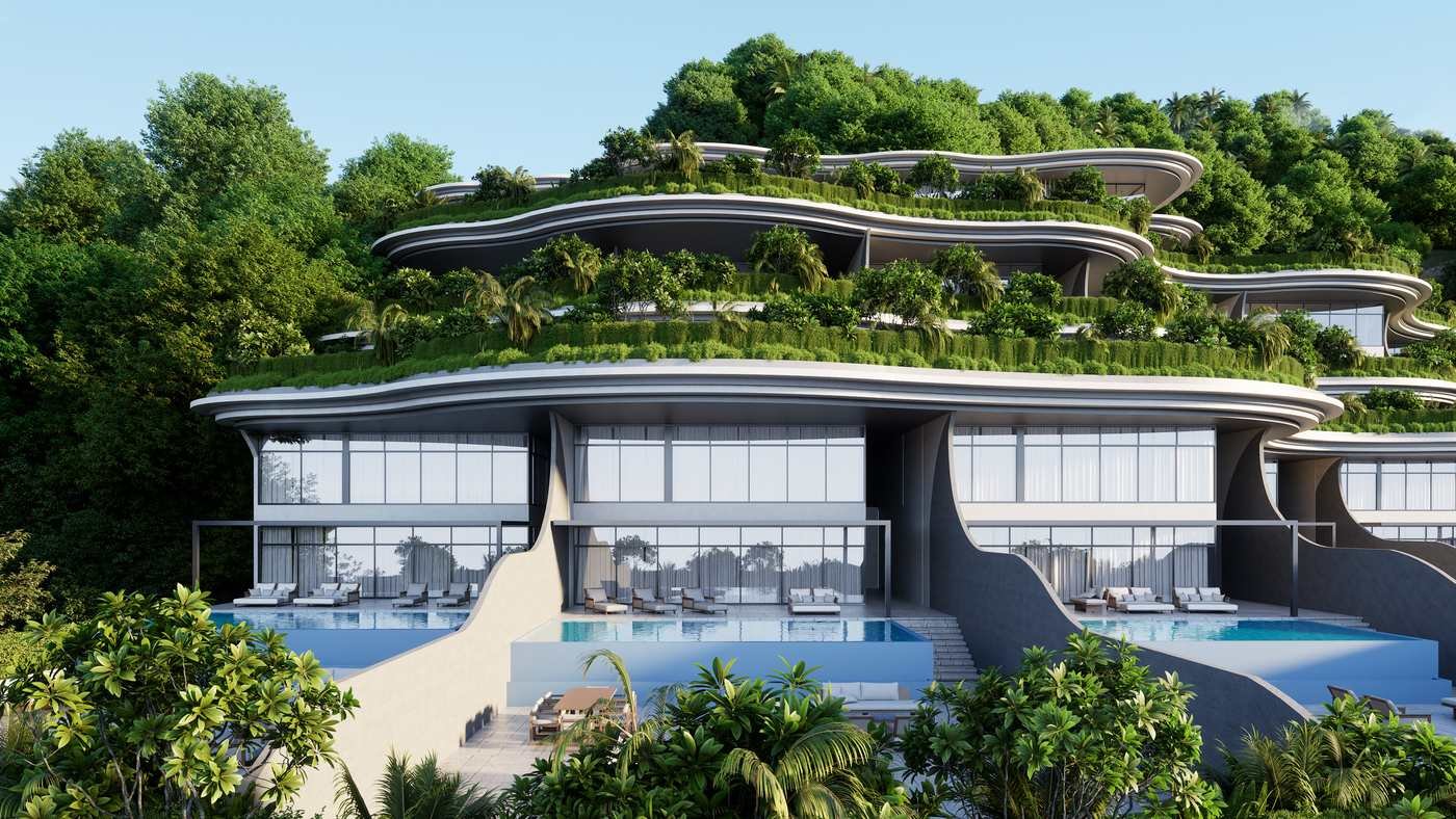 Private pools on the upper levels