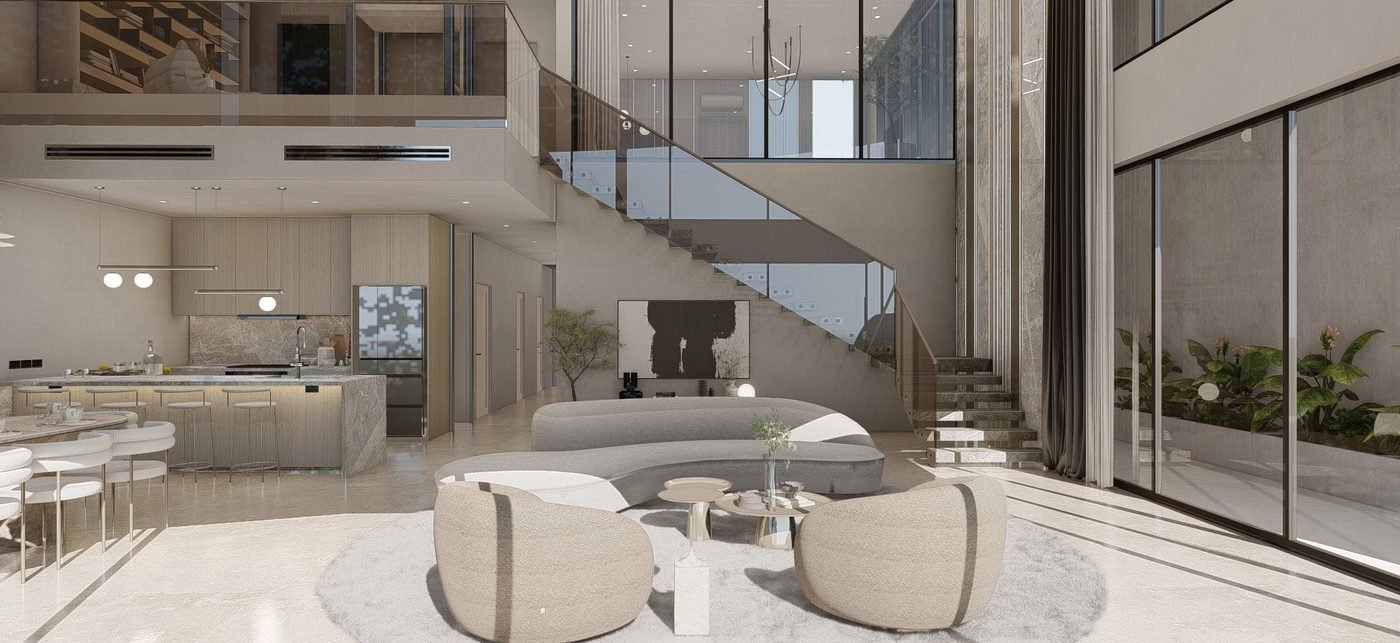 Double-height living volume