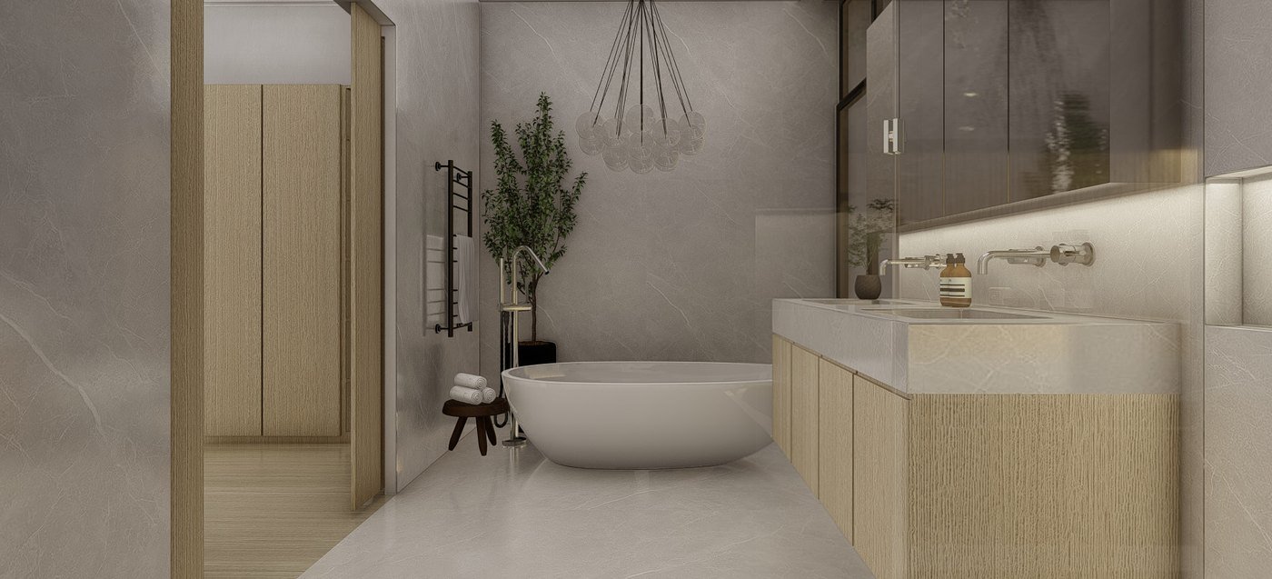Master toilet and bath