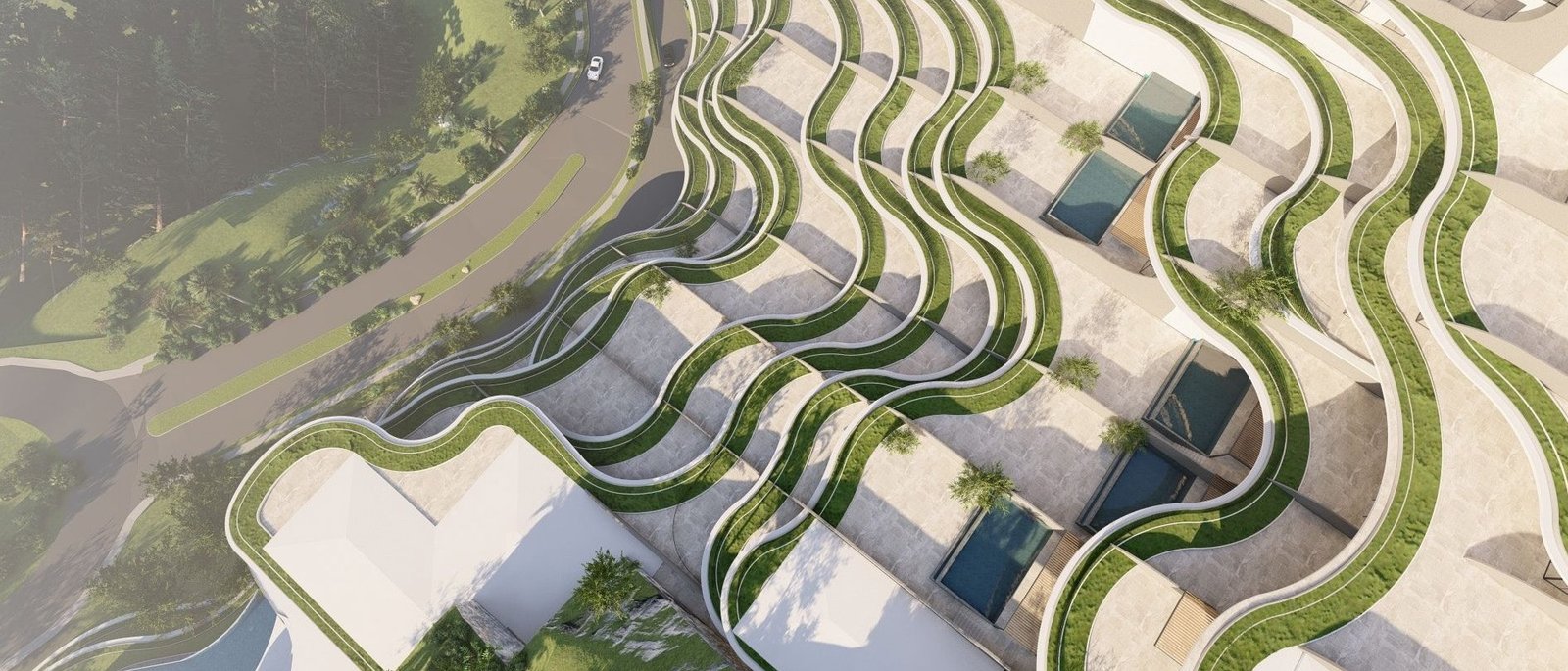 Cascading terraces of The Rise, artist’s perspective