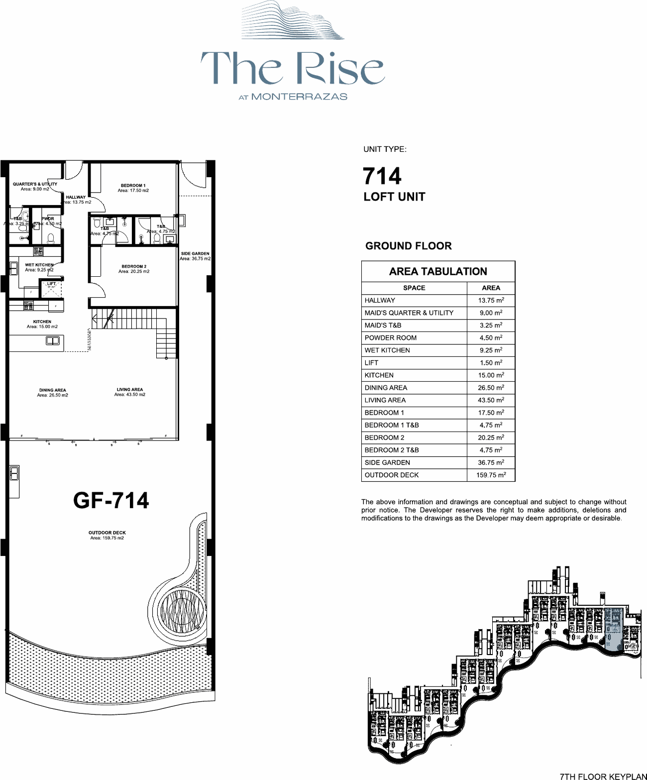 Floor plan, unit 714, ground floor
