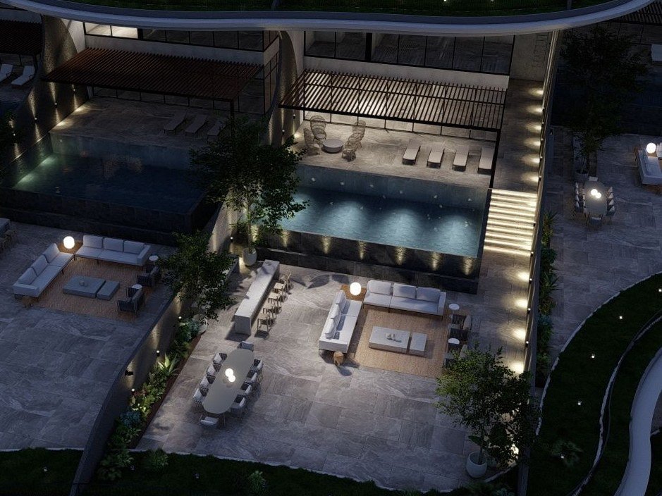 Bi-Level Pool Villa, artist’s perspective